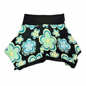 Tempted Hearts Black Floral Mini Fairy Asymmetrical Skirt